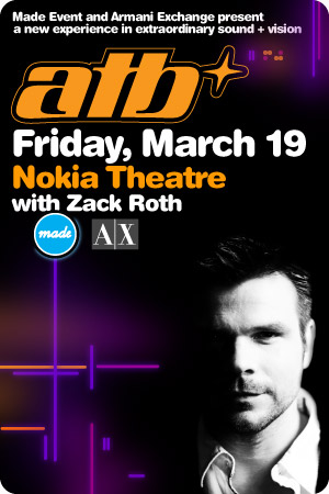 Flyer for 
			ATB at Nokia Theatre